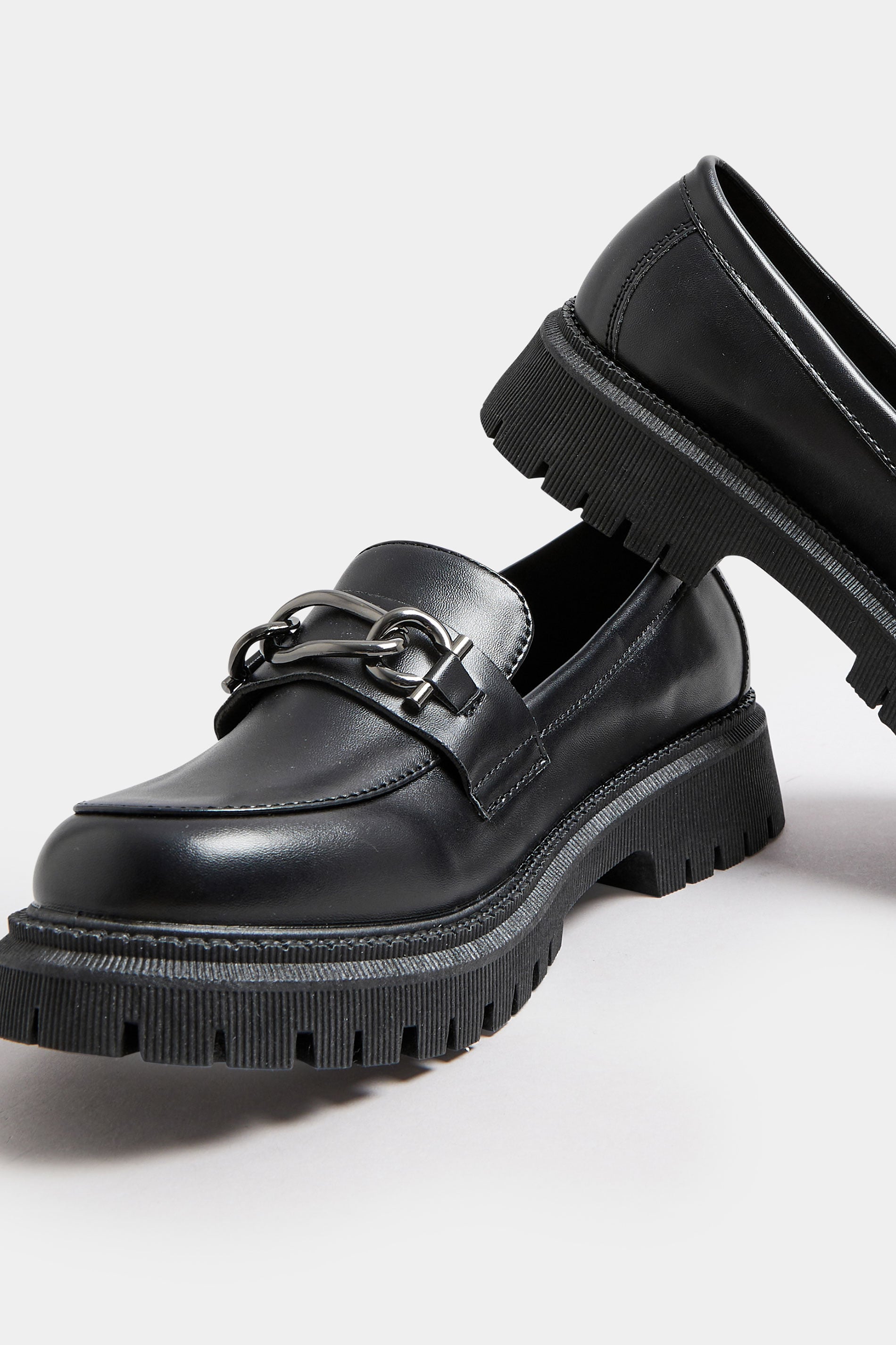  Mocassins Noirs Chunky Pieds Larges E