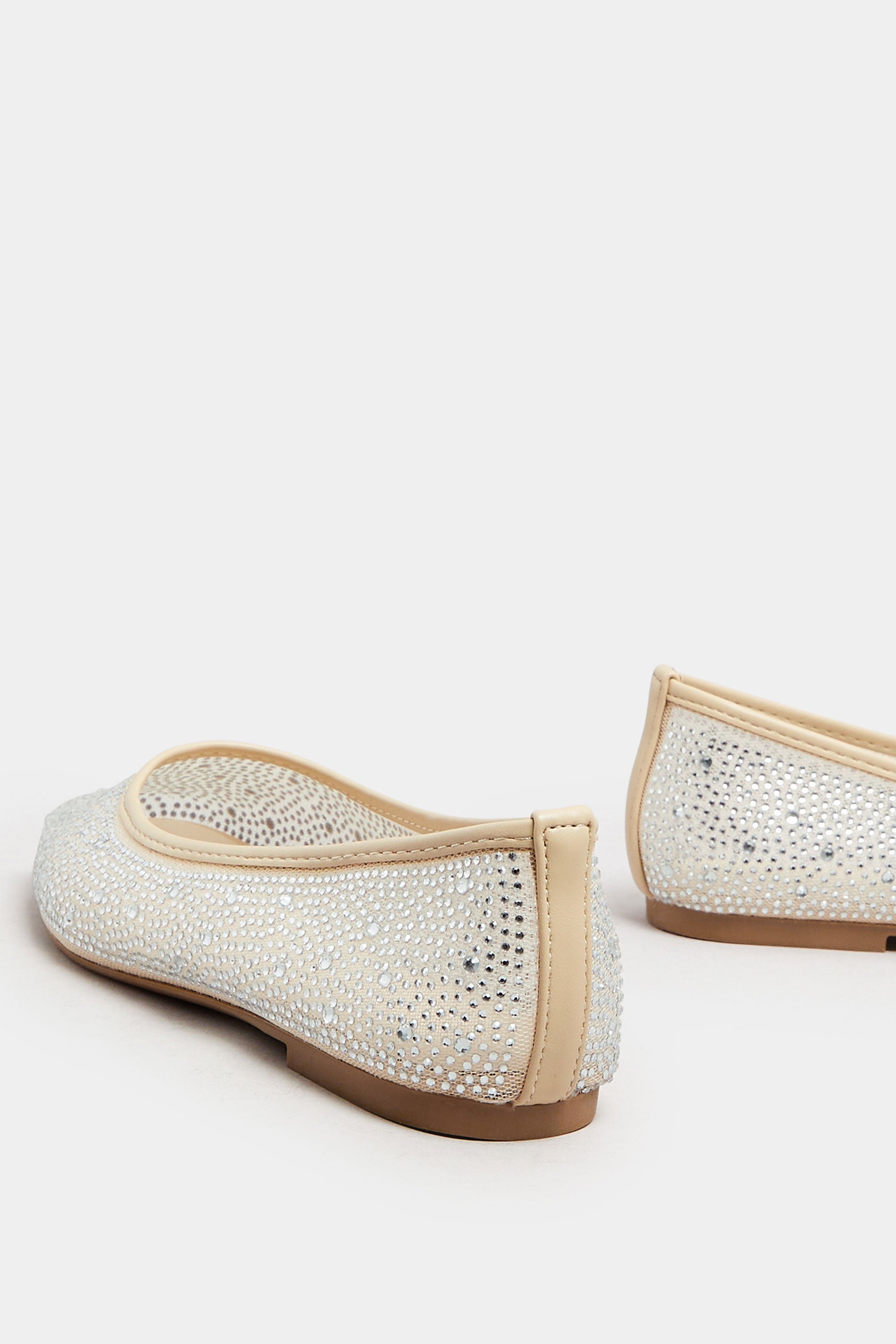  Ballerines Nudes à Strass Pieds Larges E