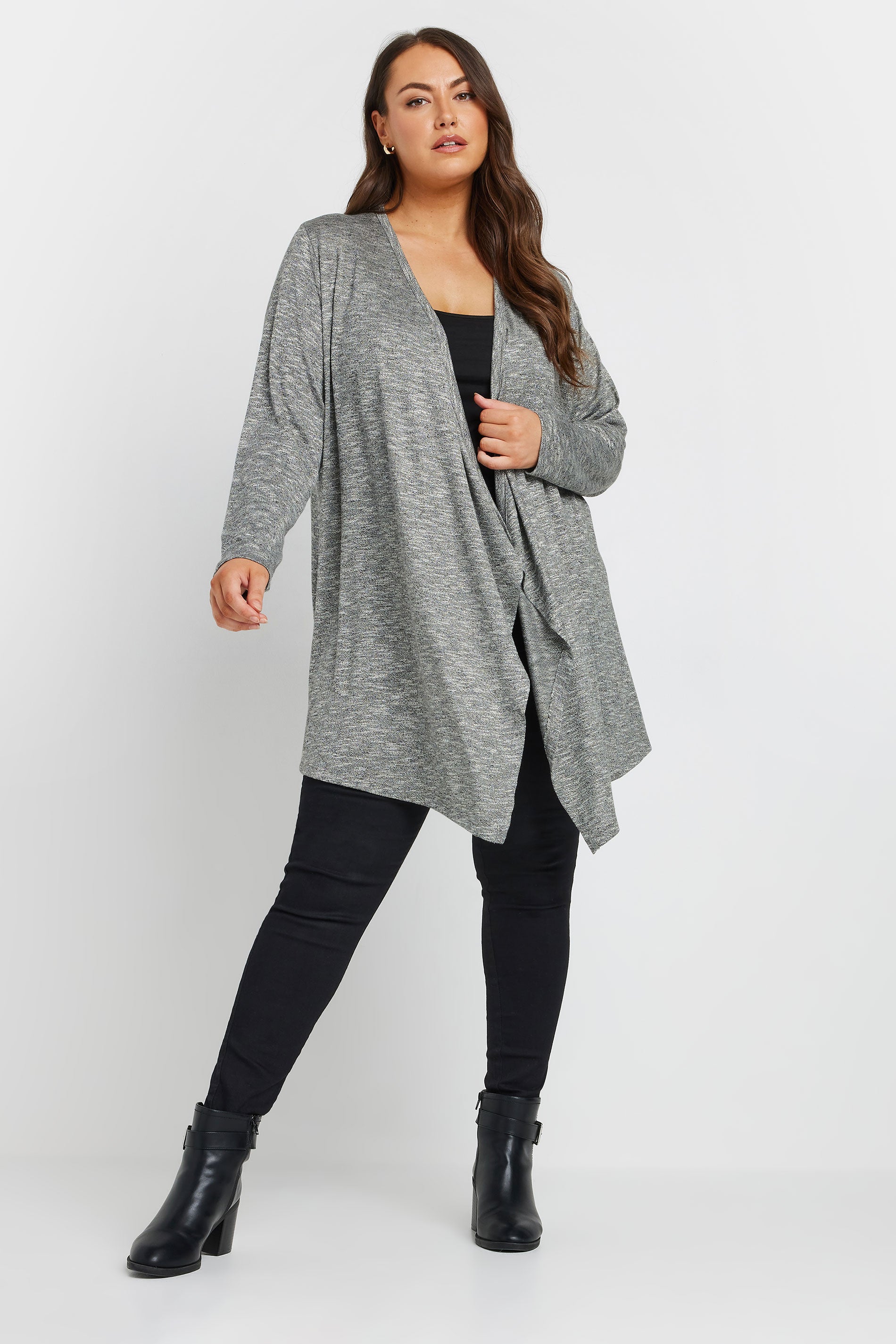  YOURS - Cardigan Midaxi Gris Design Cascade