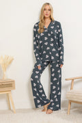  LTS Tall Grey Soft Touch Animal Heart Pyjama Set