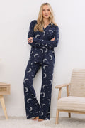  LTS Tall Navy Blue Soft Touch Moon Pyjama Set