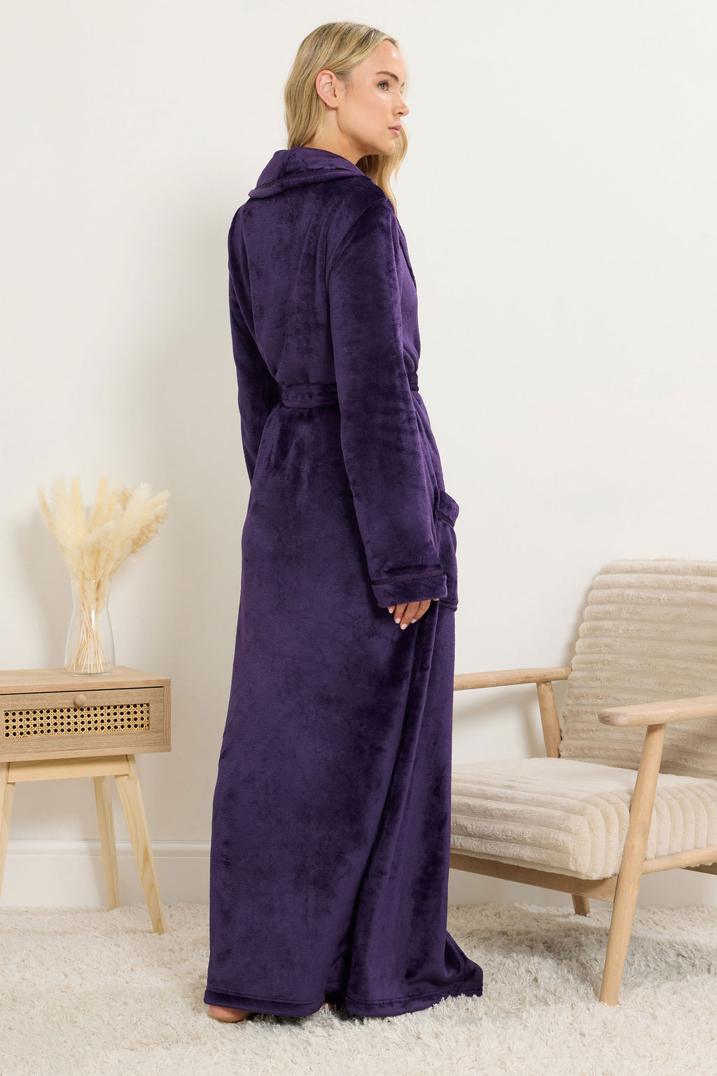  LTS Tall Purple Shawl Collar Maxi Dressing Gown