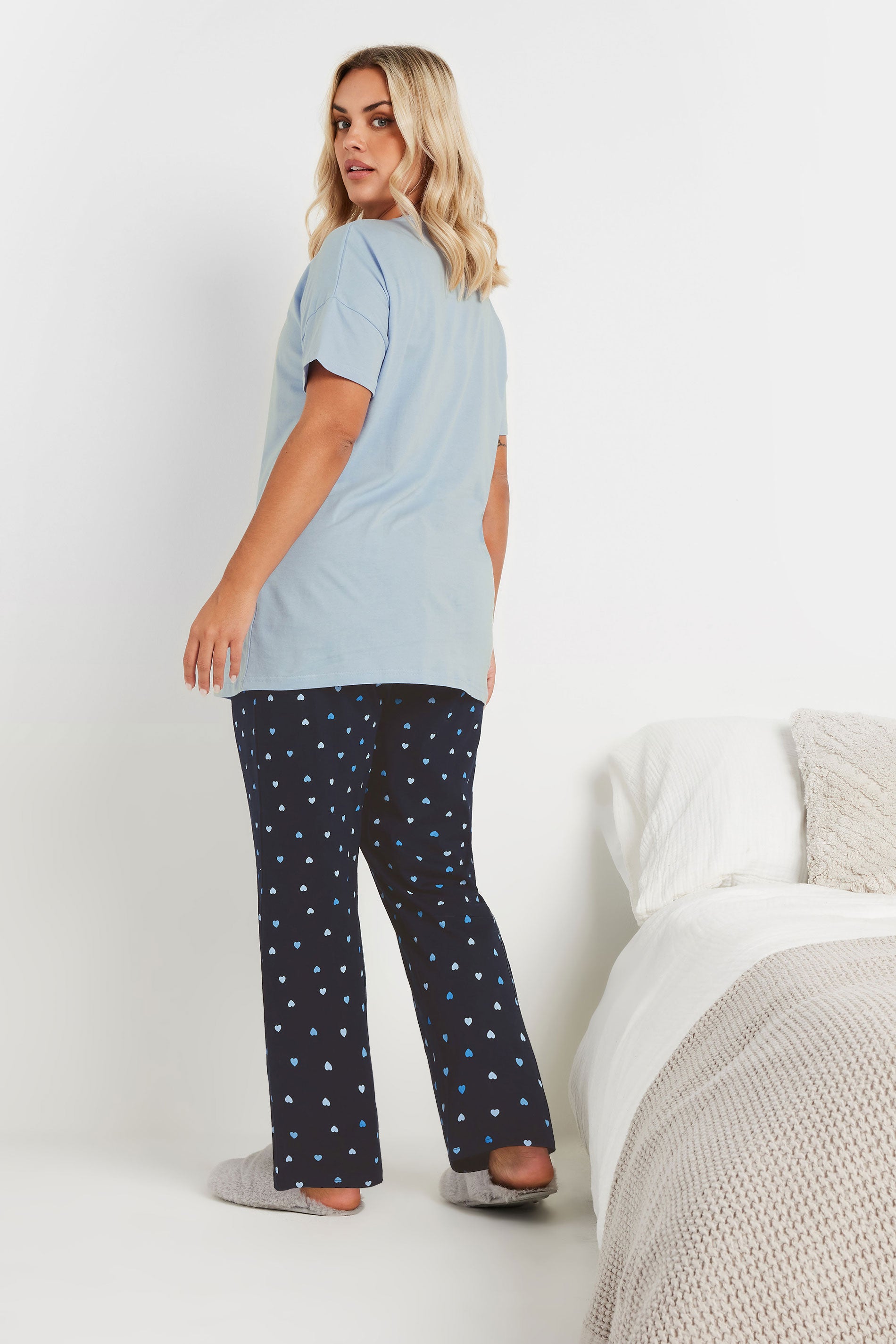  YOURS - Ensemble De Pyjama Bleu Wide Leg 'Sleep All Weekend'