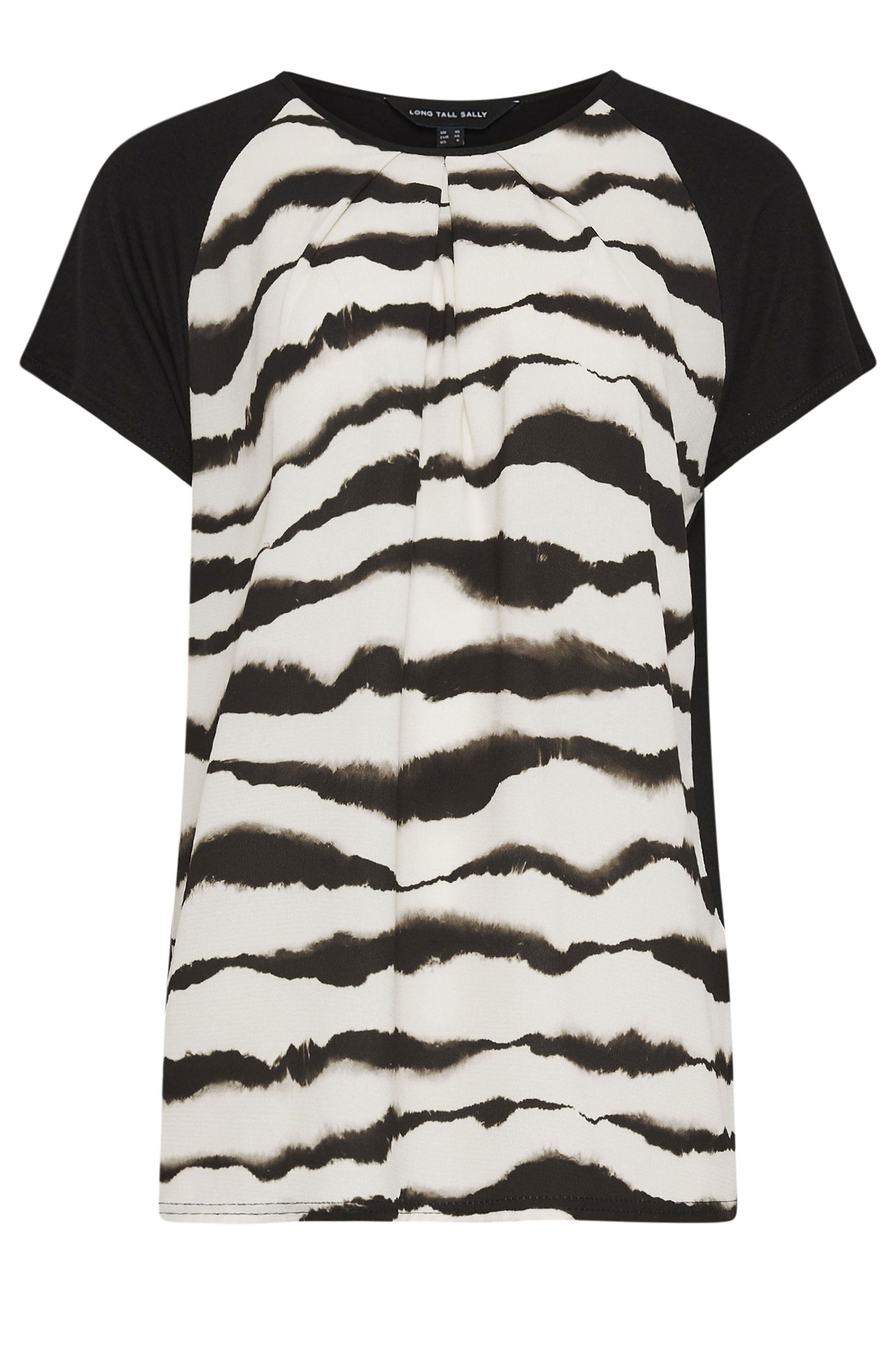  LTS Tall Black Blurred Abstract Print Front T-Shirt