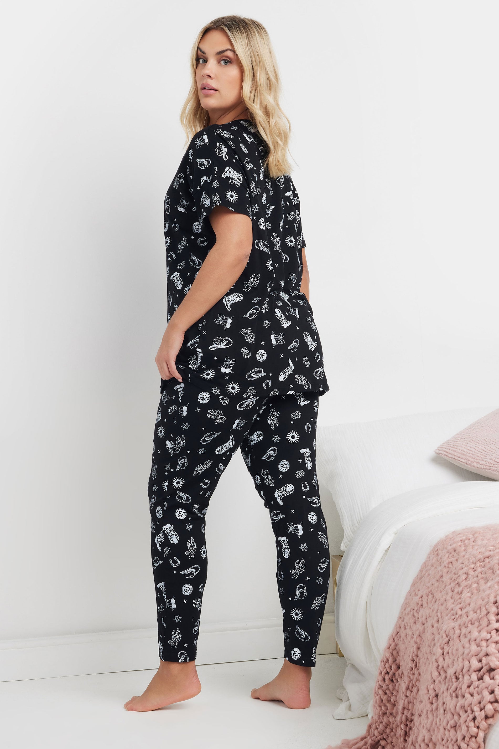  YOURS - Ensemble De Pyjama Cowboy Noir & Blanc