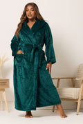 YOURS Curve Robe De Chambre Longue Super Luxueuse Verte