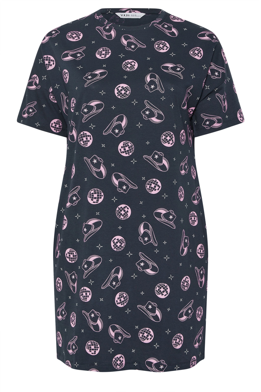 YOURS - Lot De 2 Chemises De Nuit Rose & Noire Disco