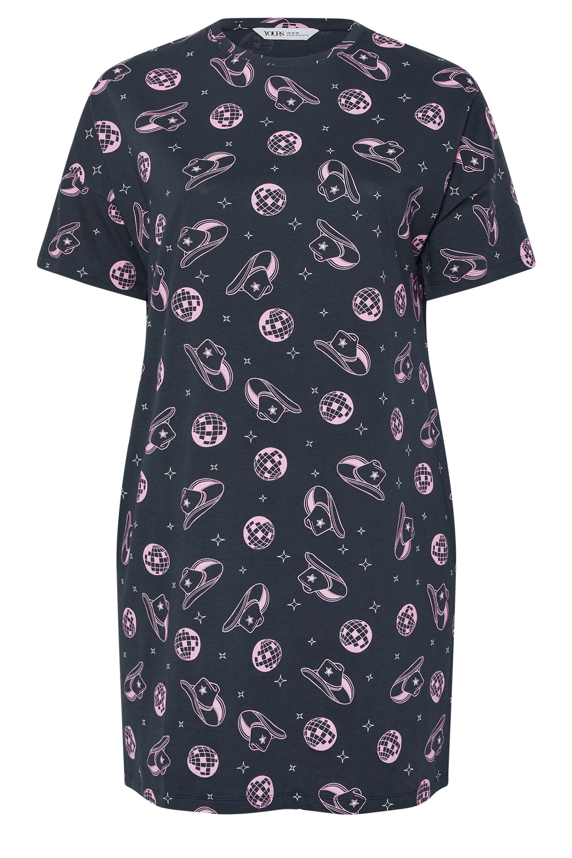  YOURS - Lot De 2 Chemises De Nuit Rose & Noire Disco