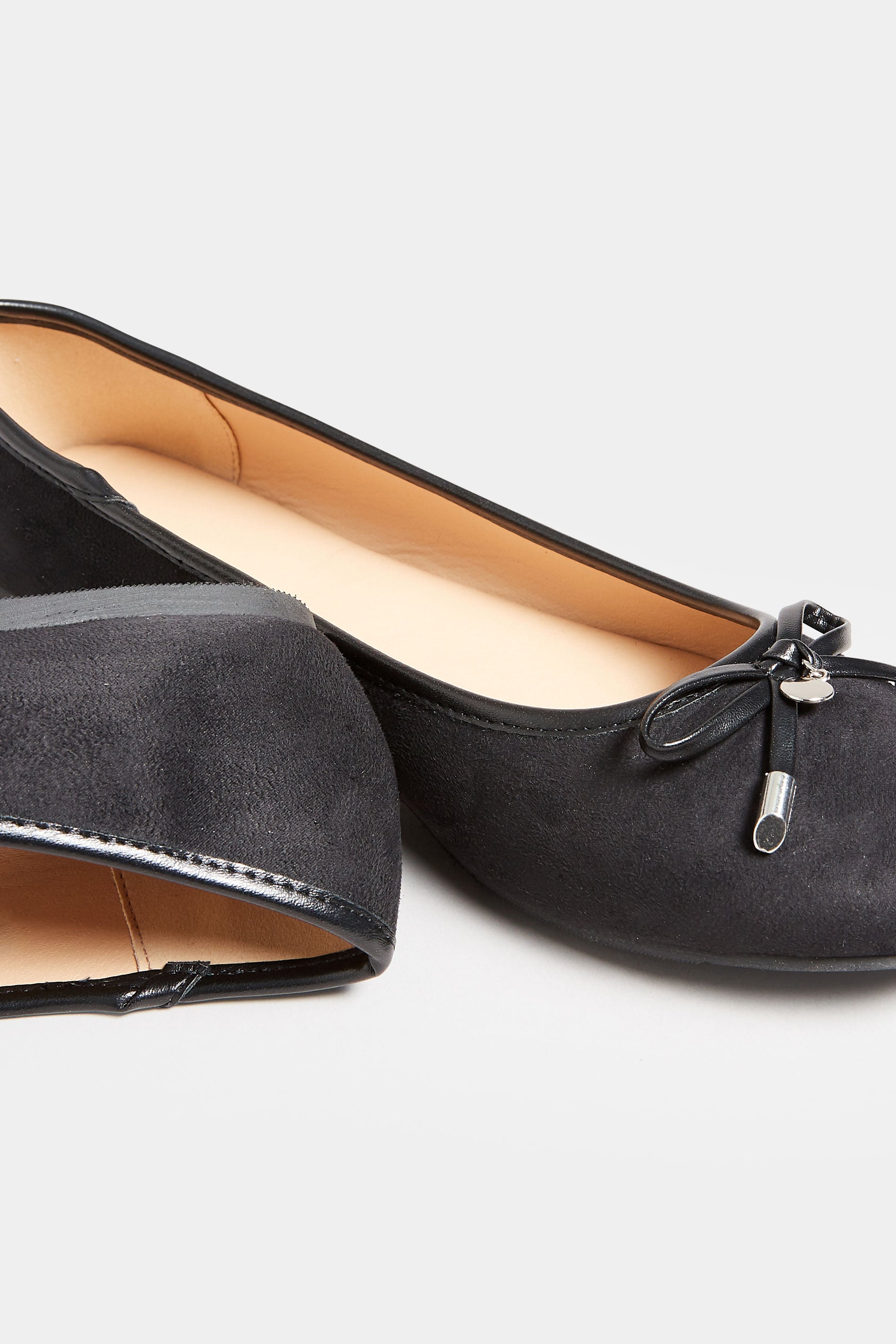  LTS - Ballerines Noires Noeud Effet Daim Regular Fit