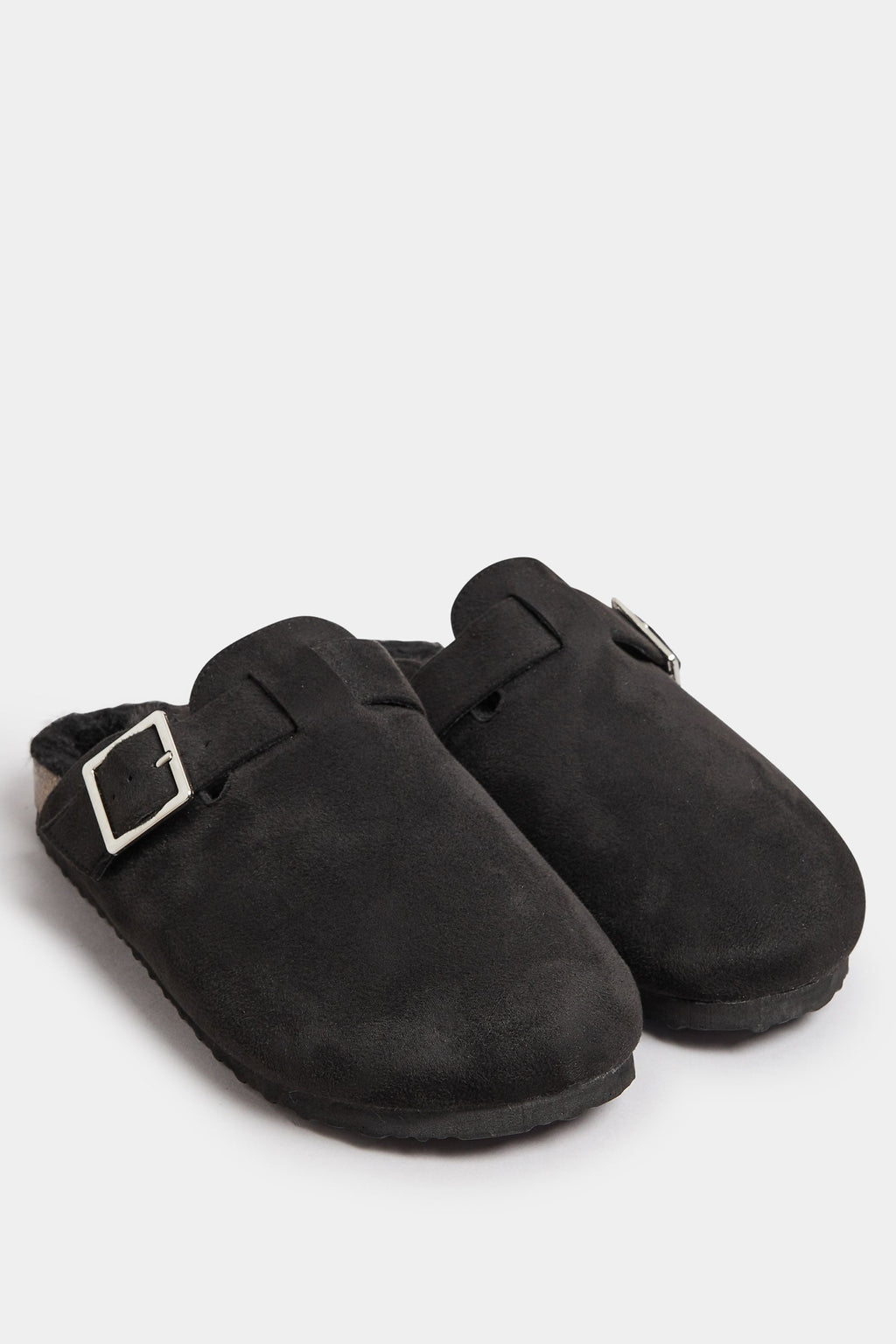  Sabots Noirs Fausse Fourrure Pieds Extra Larges EEE