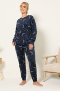  YOURS Curve Ensemble Pyjama Et Chouchou En Polaire Bleu Marine Moon & Star