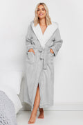  YOURS - Robe De Chambre Grise Maxi à Capuche