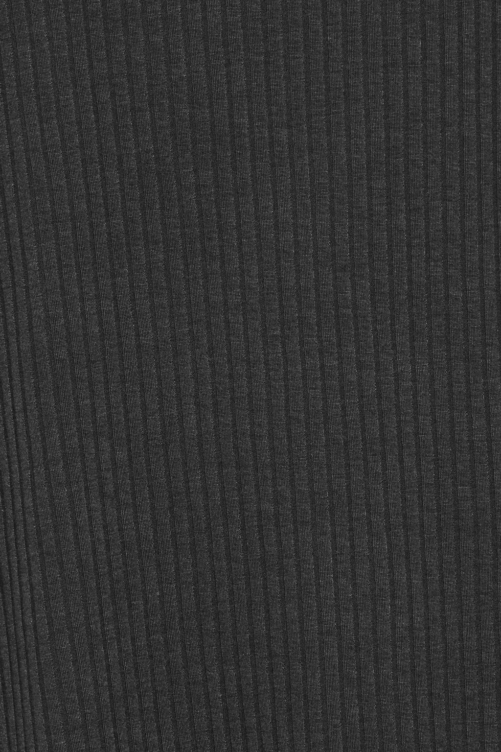  YOURS - Mini Robe Noire Nervurée Volantée En Jersey