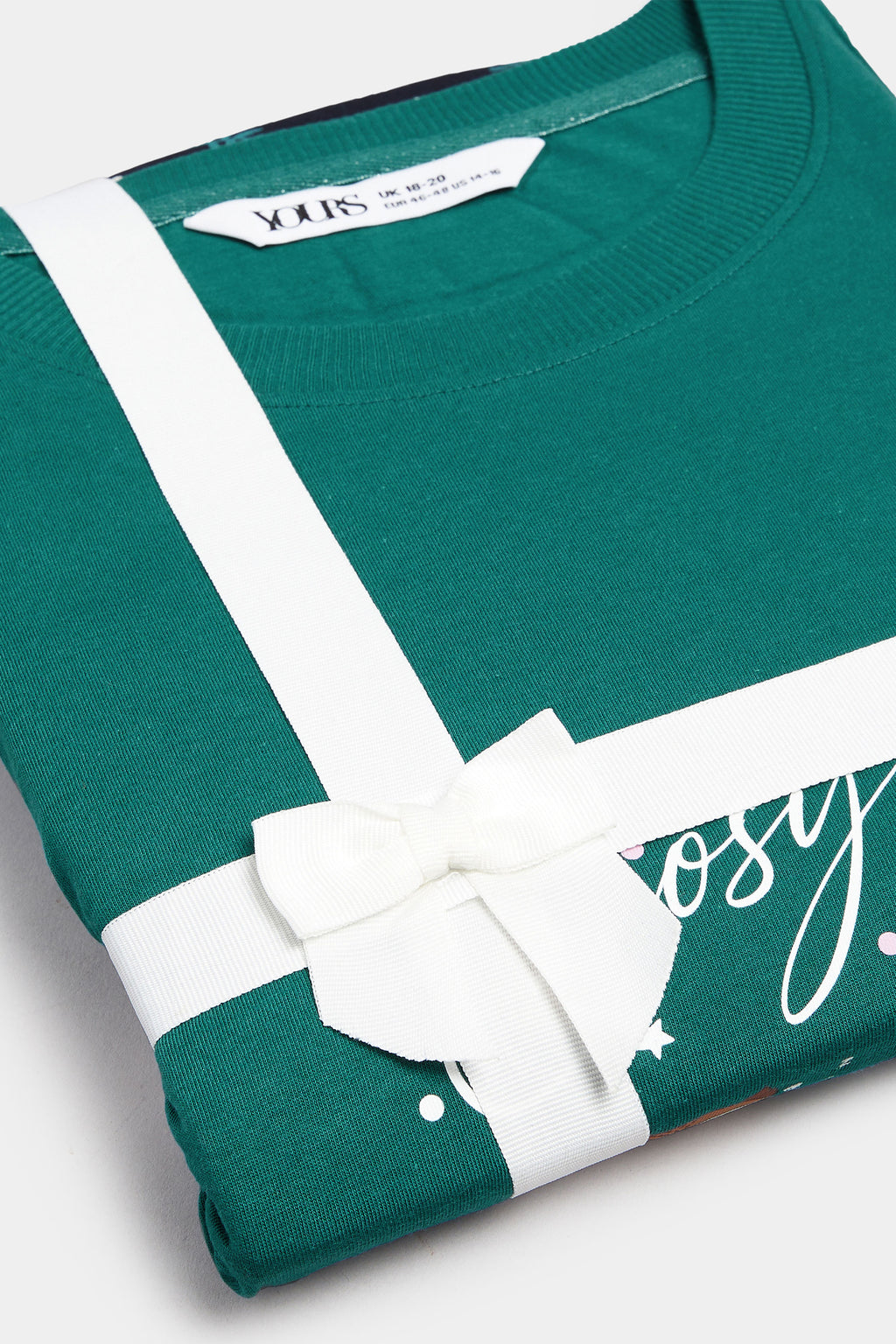  YOURS Curve Coffret Cadeau Pyjama Vert « Cosy Sleep Club »