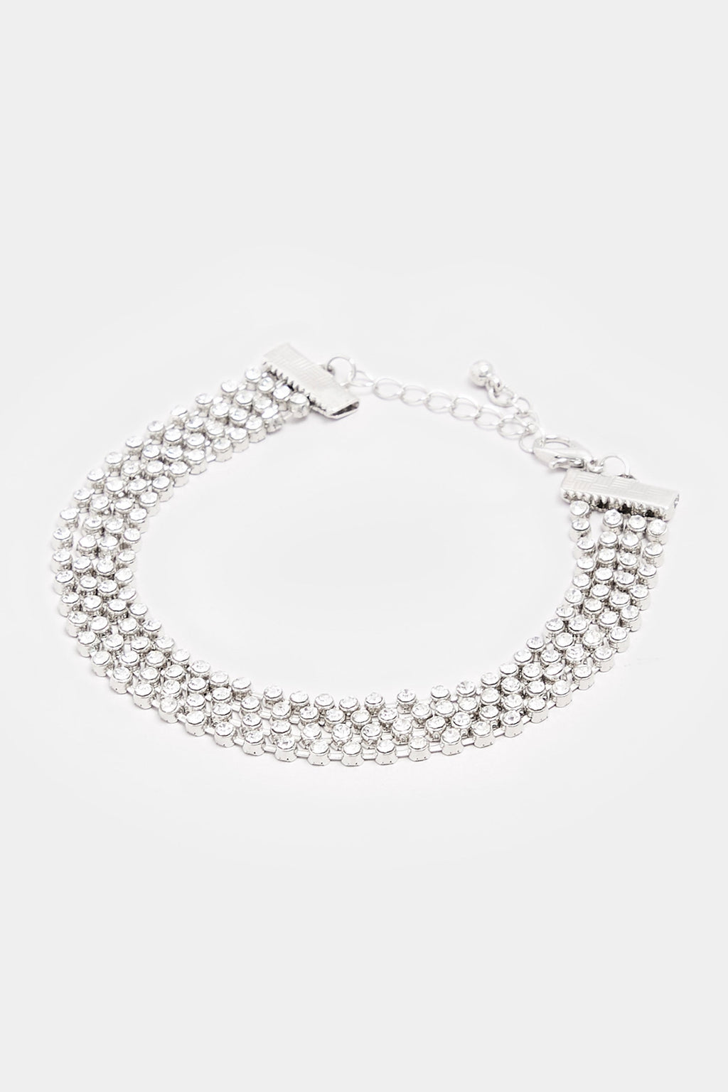  Bracelet Multicouches En Diamant Argenté