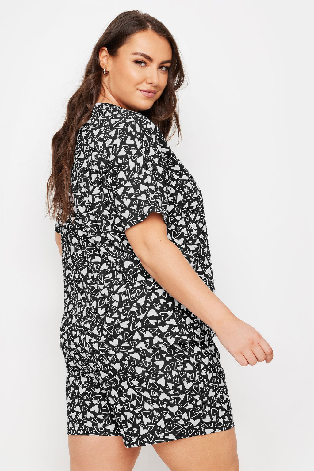  YOURS - Lot De 4 Pièces De Pyjamas Noir & Blanc Slogan