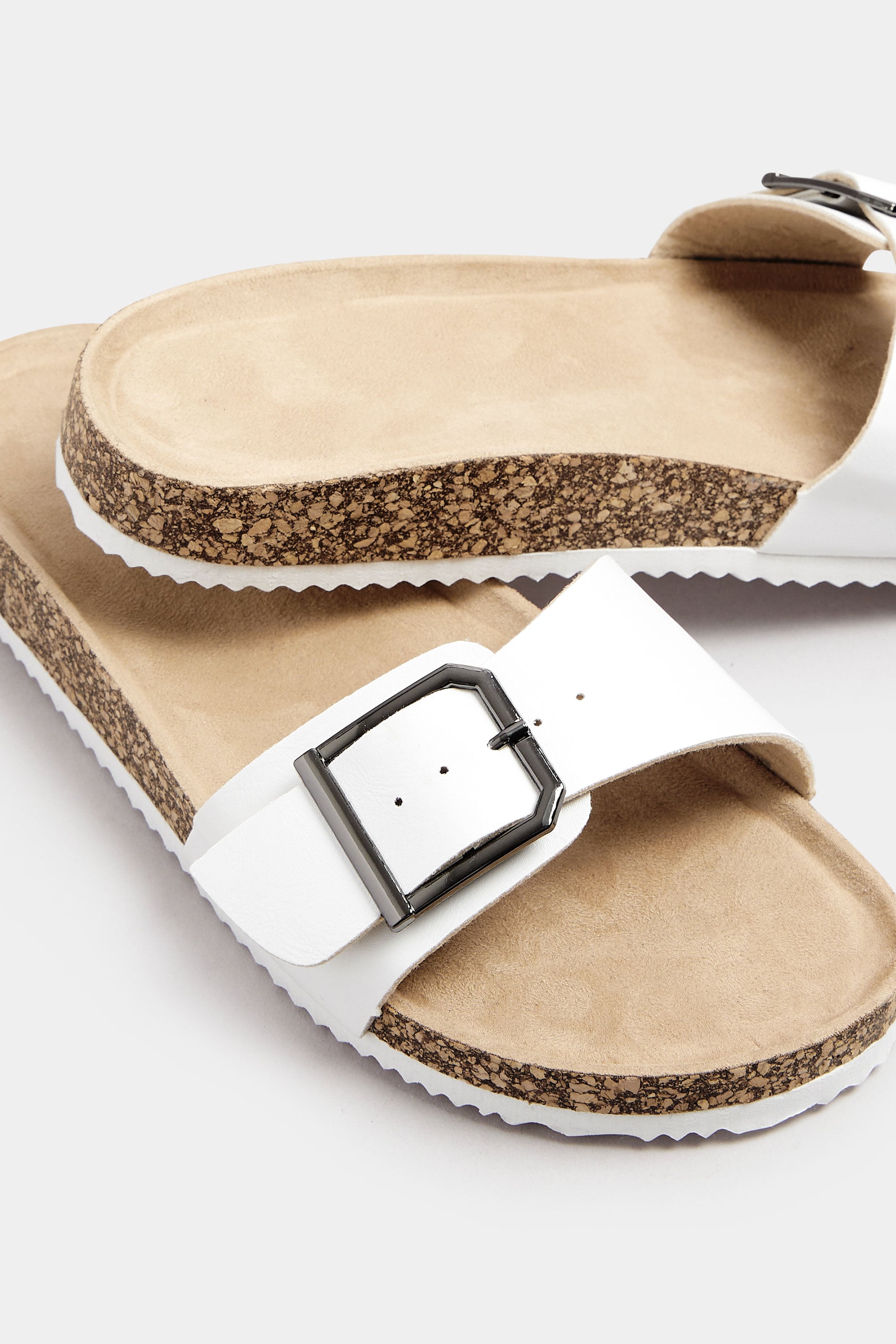  Sandales Blanches à Boucles Pieds Extra Larges EEE