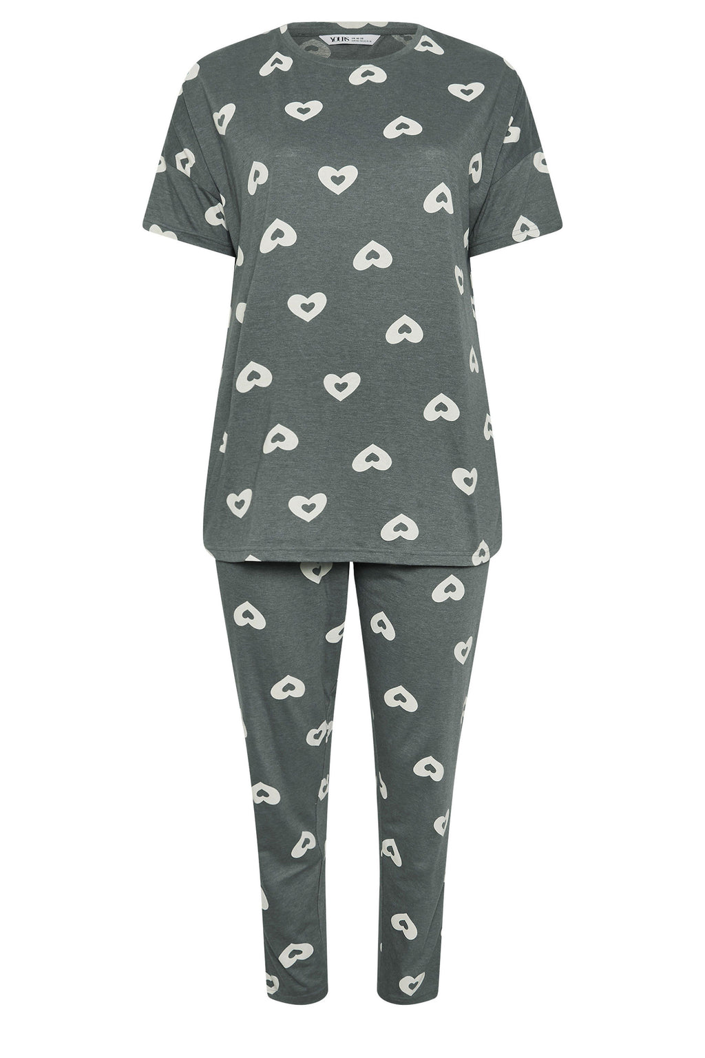  YOURS - Ensemble De Pyjama Gris Imprimé Coeurs