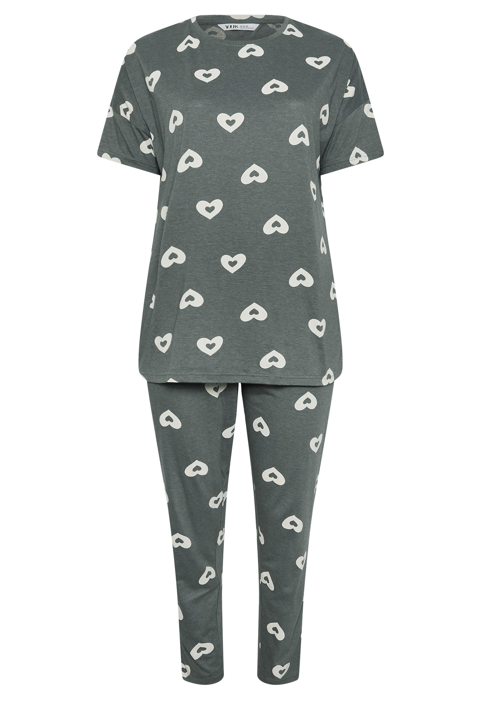  YOURS - Ensemble De Pyjama Gris Imprimé Coeurs