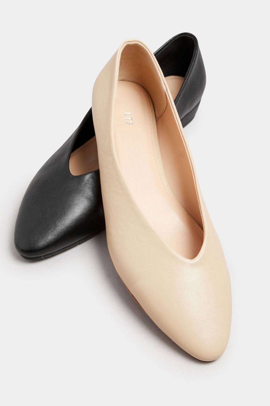  LTS Stone Brown Pointed Court Block Heel In Standard Fit