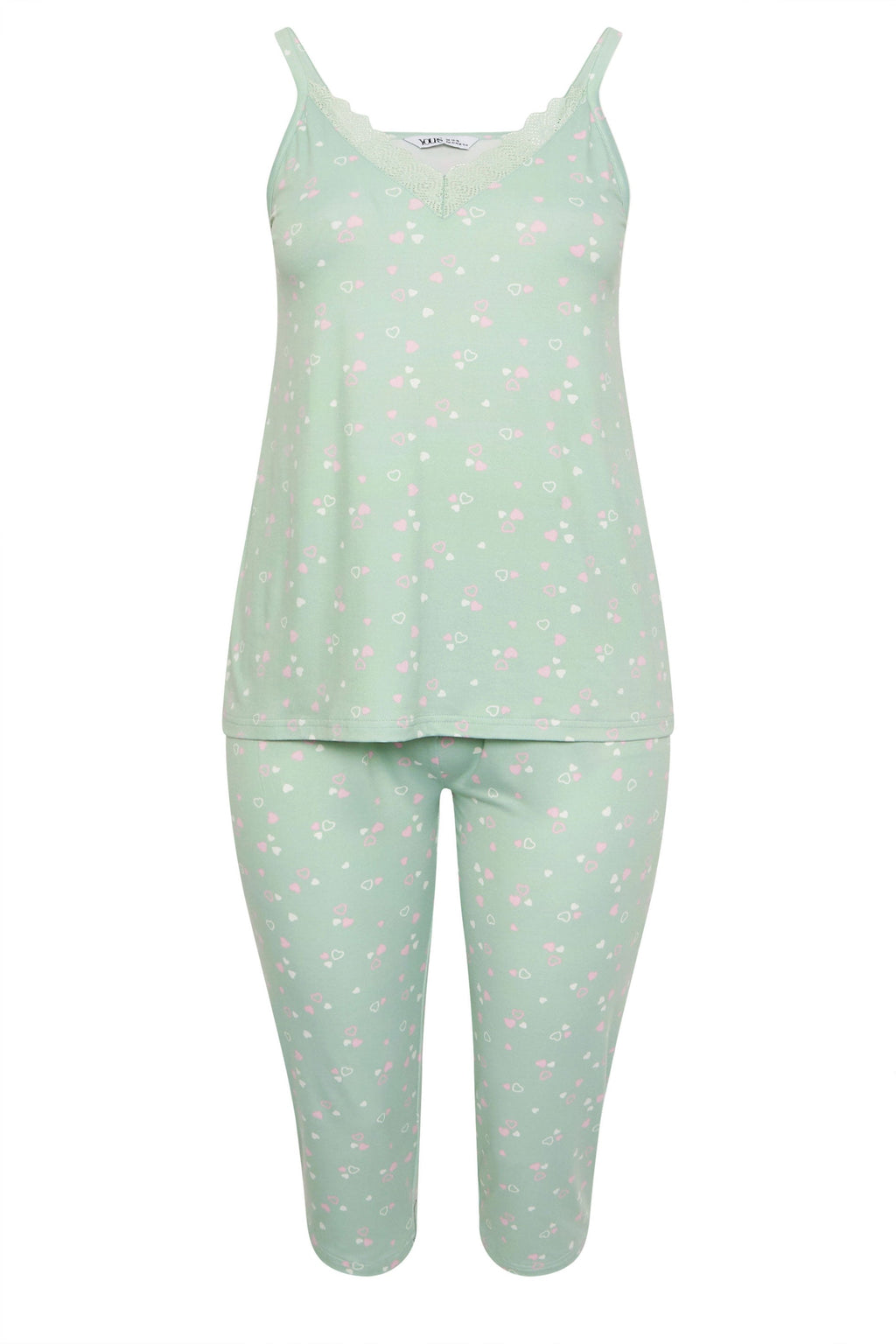  YOURS - Ensemble De Pyjama Vert Sauge Coeurs