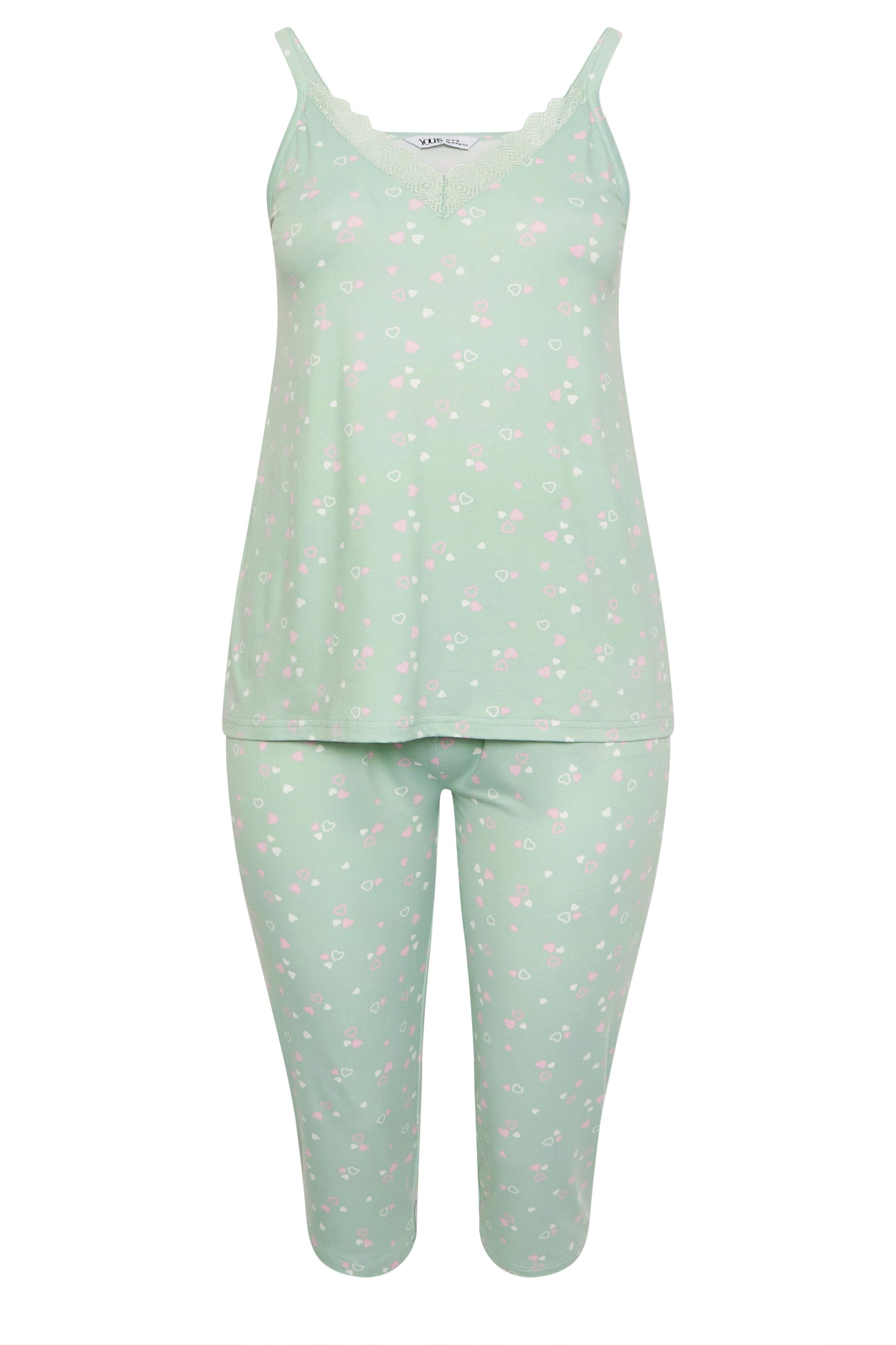  YOURS - Ensemble De Pyjama Vert Sauge Coeurs