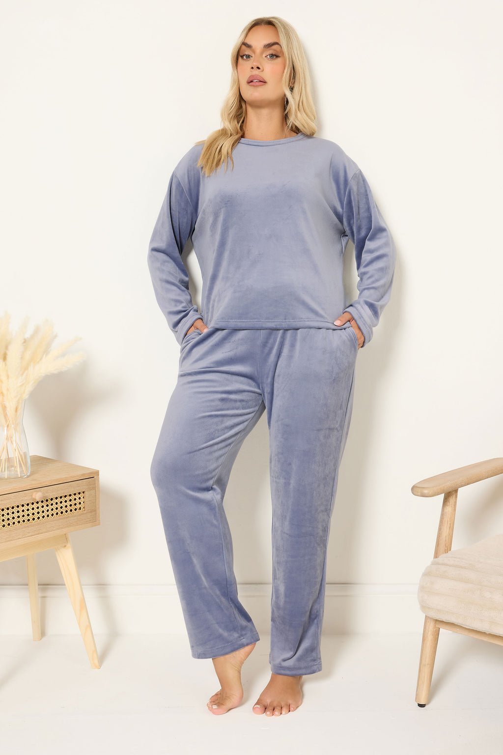  YOURS Curve Ensemble De Pyjama Super Luxe Bleu