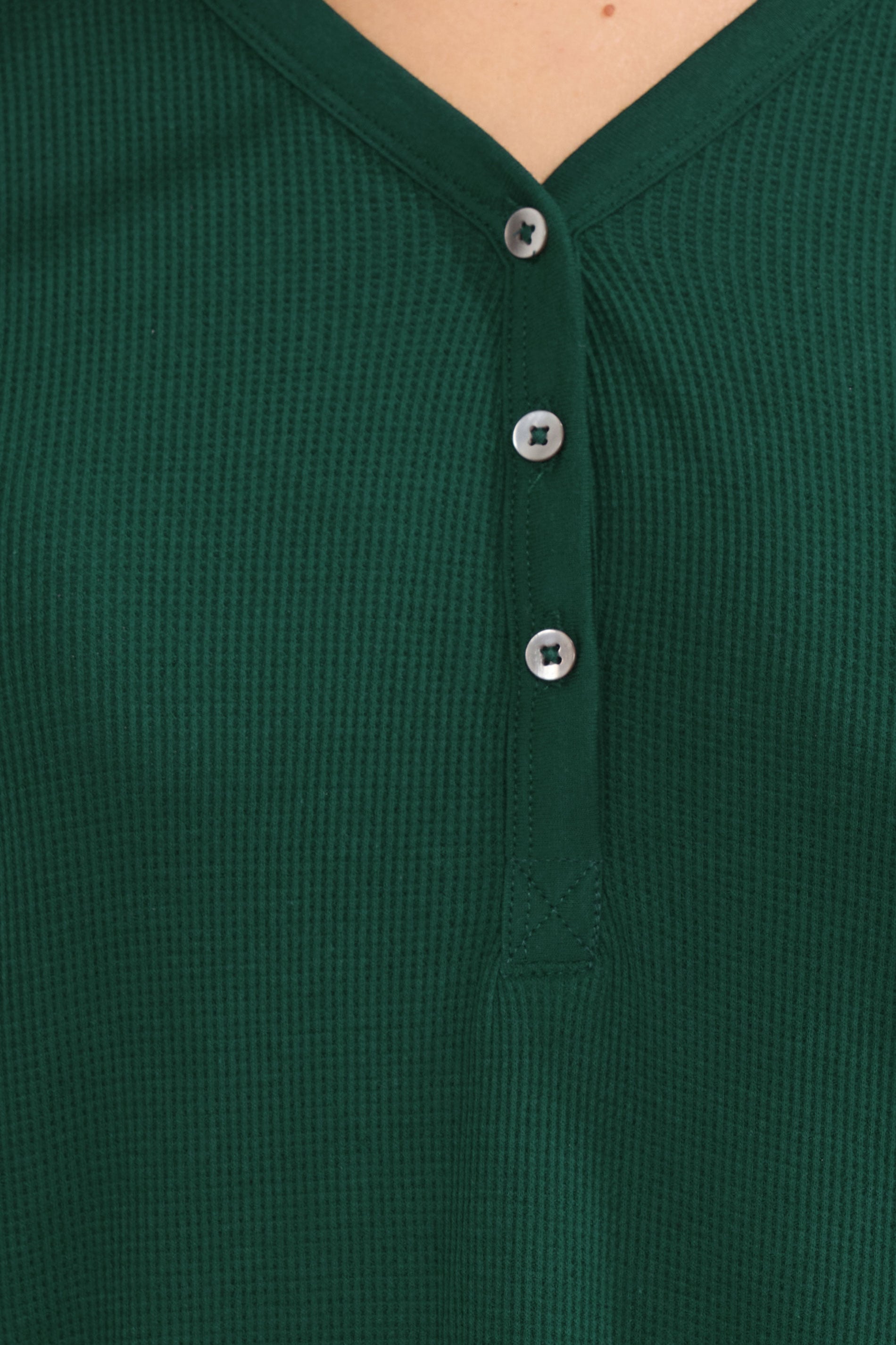  LTS Tall Green Cotton Waffle Pyjama Top