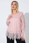  LIMITED COLLECTION Blouse Curve à Volants En Dentelle Rose