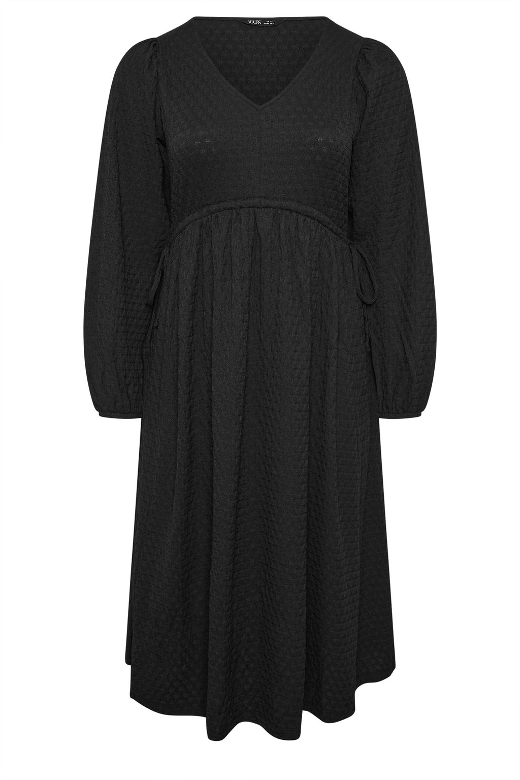  YOURS Curve Robe Midi Texturée Noire