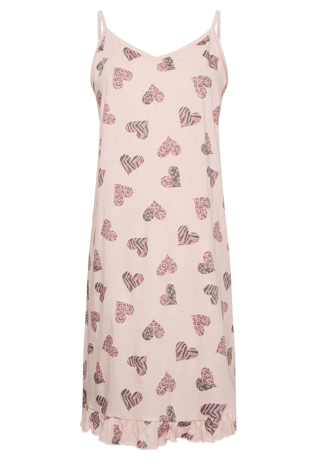  YOURS - Chemise De Nuit Rose Pastel Imprimé Coeurs