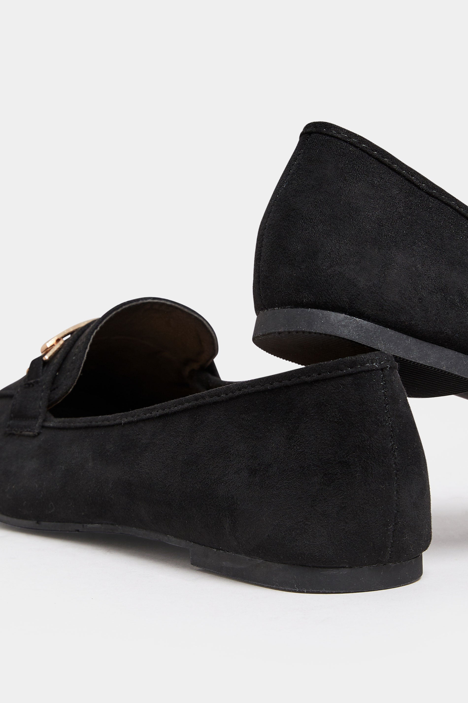  Mocassins Noirs Effet Cuir à Boucle Pieds Extra Larges EEE
