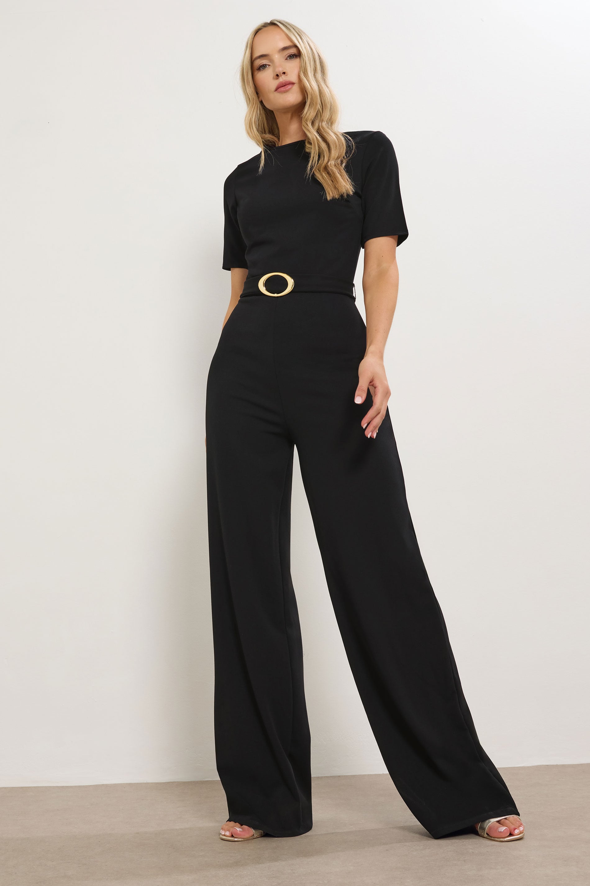  LTS Tall Black Belted Jumpsuit