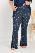  YOURS - Bas De Pyjama Bleu Marine & Rose Léopard