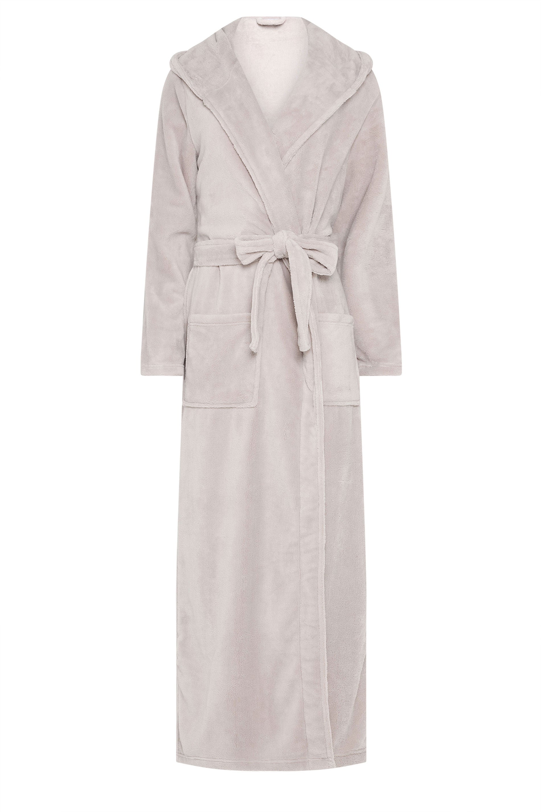  LTS Tall Stone Brown Luxury Soft Fleece Maxi Dressing Gown