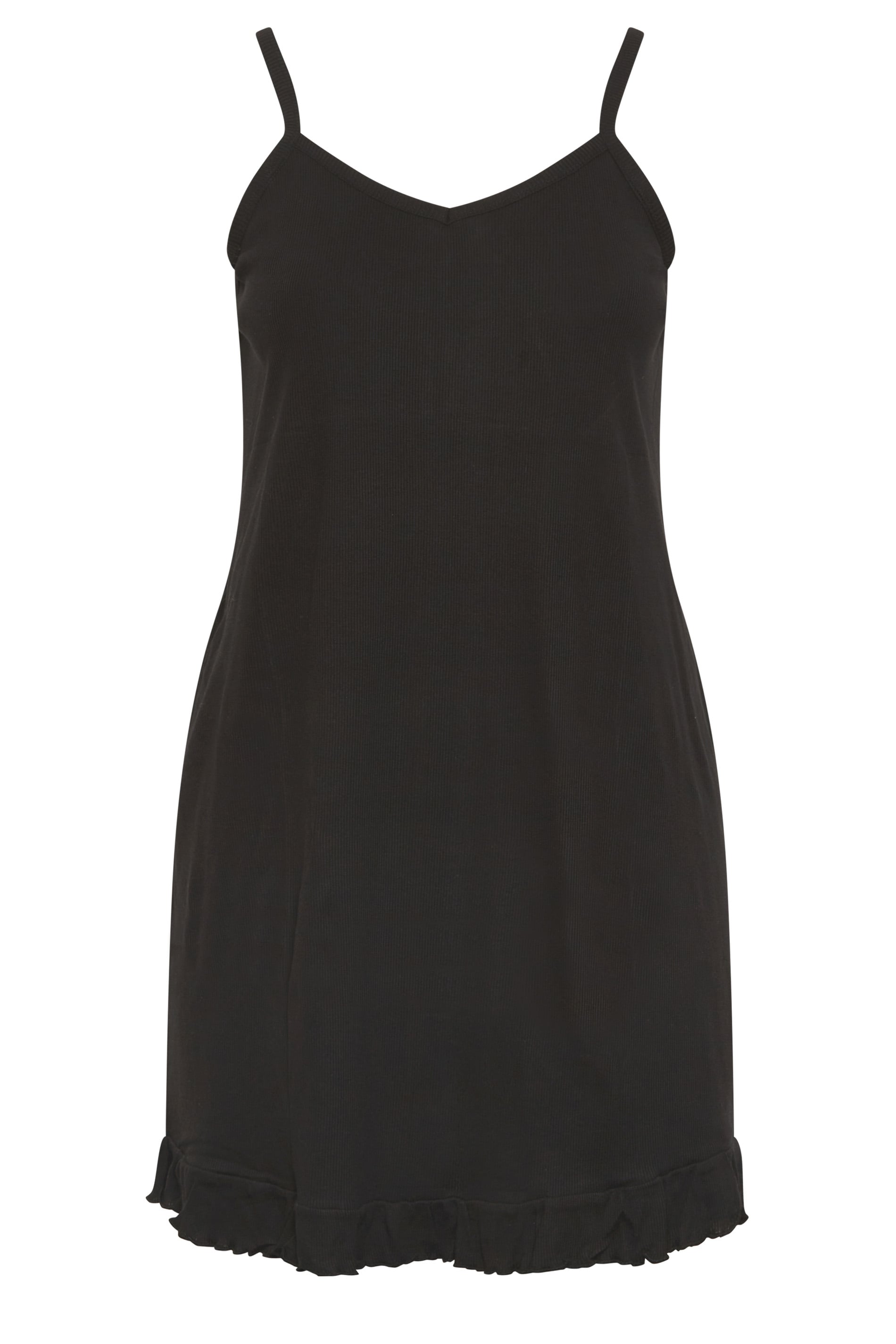  YOURS - Chemise De Nuit Noire Volanté