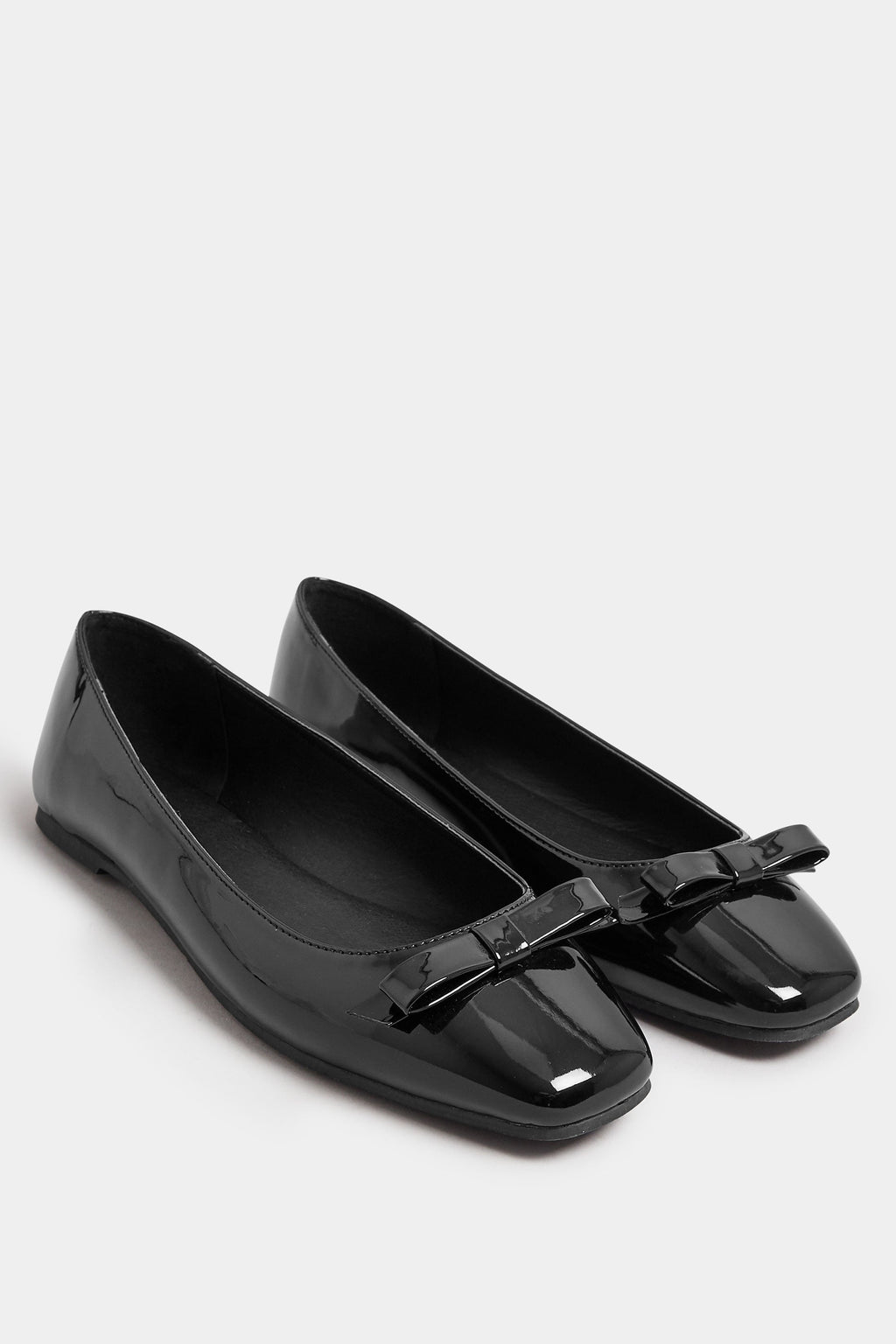  LTS Black Patent Ballet Pumps In Standard Fit