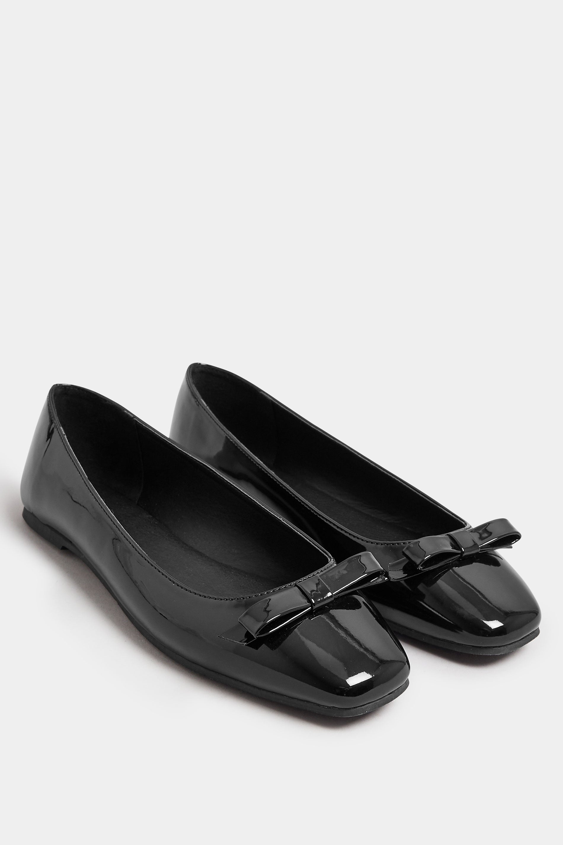  LTS Black Patent Ballet Pumps In Standard Fit