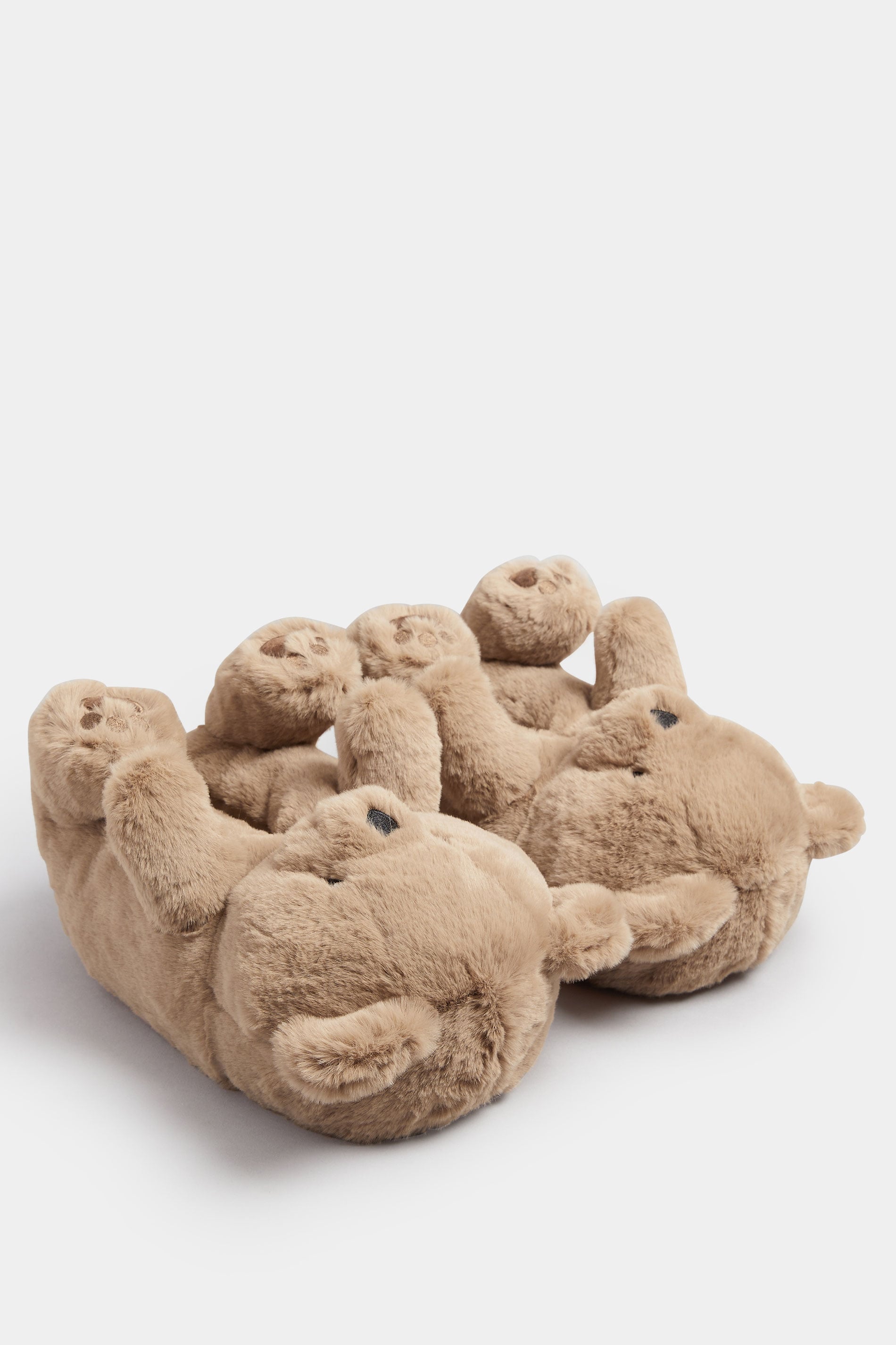  Chaussons Ours En Peluche En Fausse Fourrure Marron