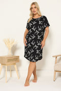  YOURS Curve Chemise De Nuit Douce Au Toucher Avec Nœud Léopard Noir