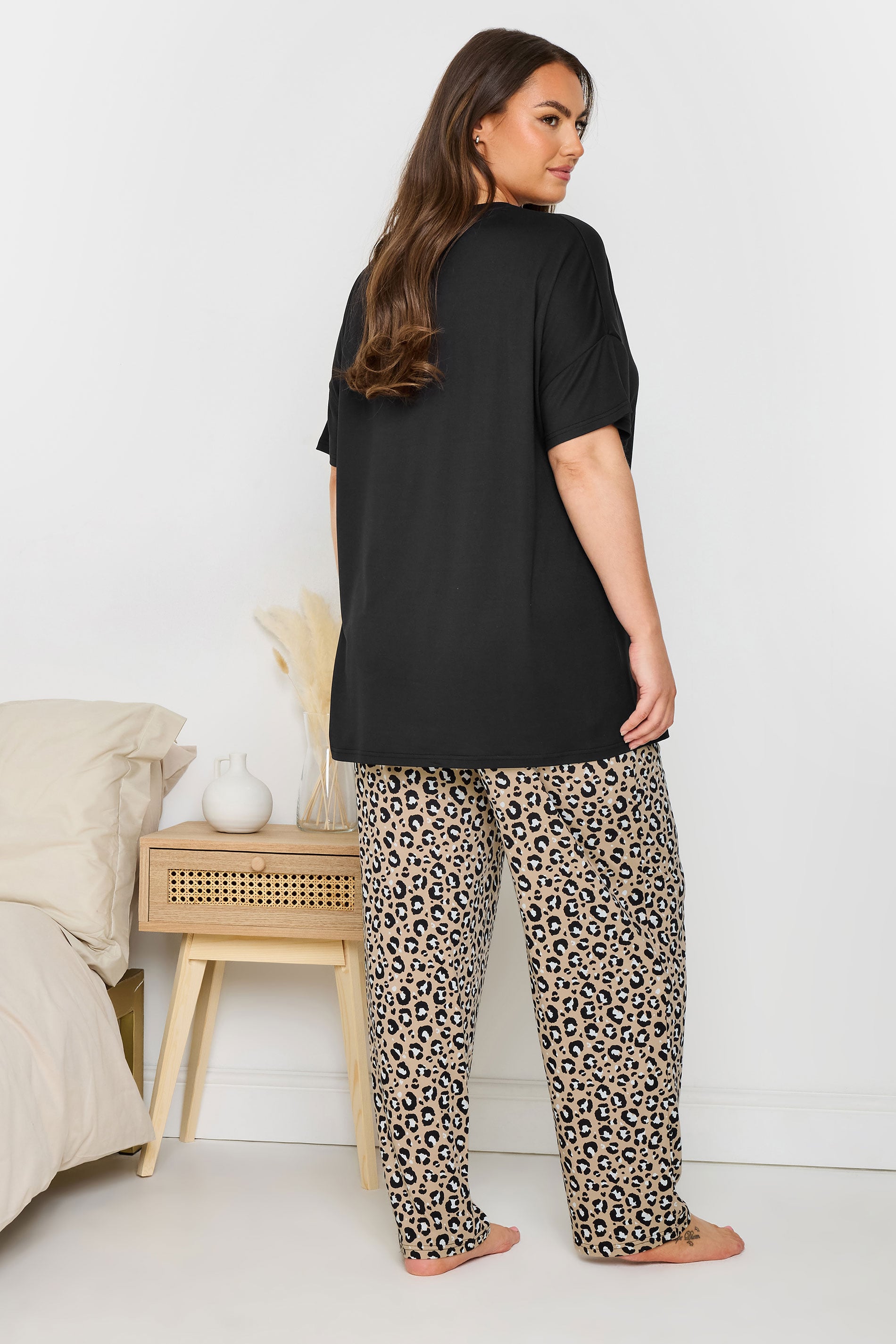  YOURS - Ensemble De Pyjama Noir & Beige 'Chilled Out Vibes'