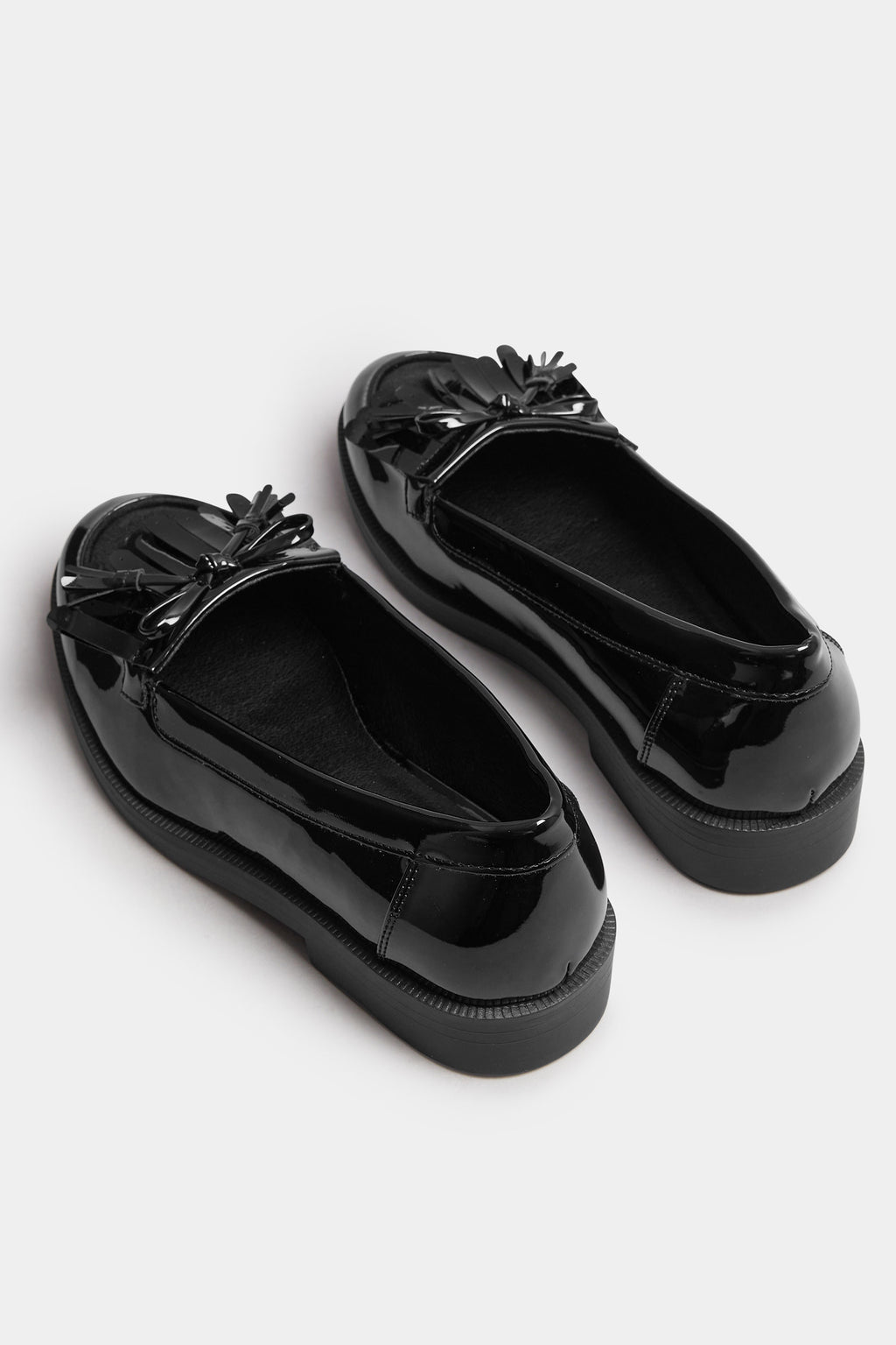  Mocassins à Franges En Cuir Verni Noir, Coupes Wide E Et Extra Wide EEE