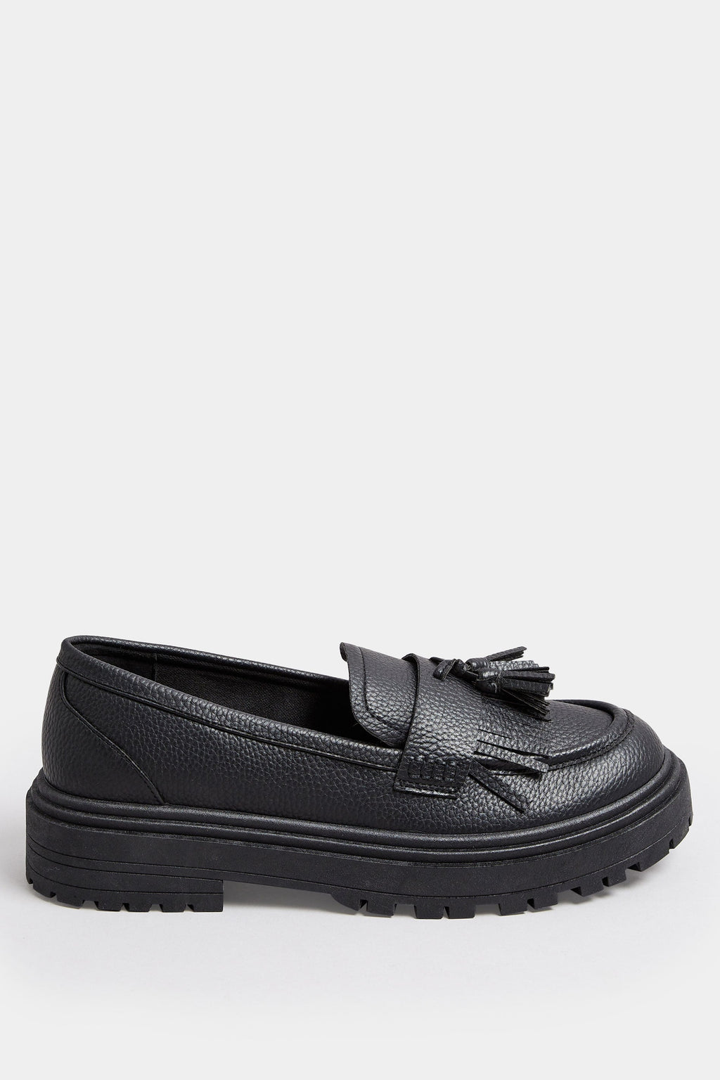  Mocassins Noires Effet Cuir à Pompons Pieds Extra Larges EEE