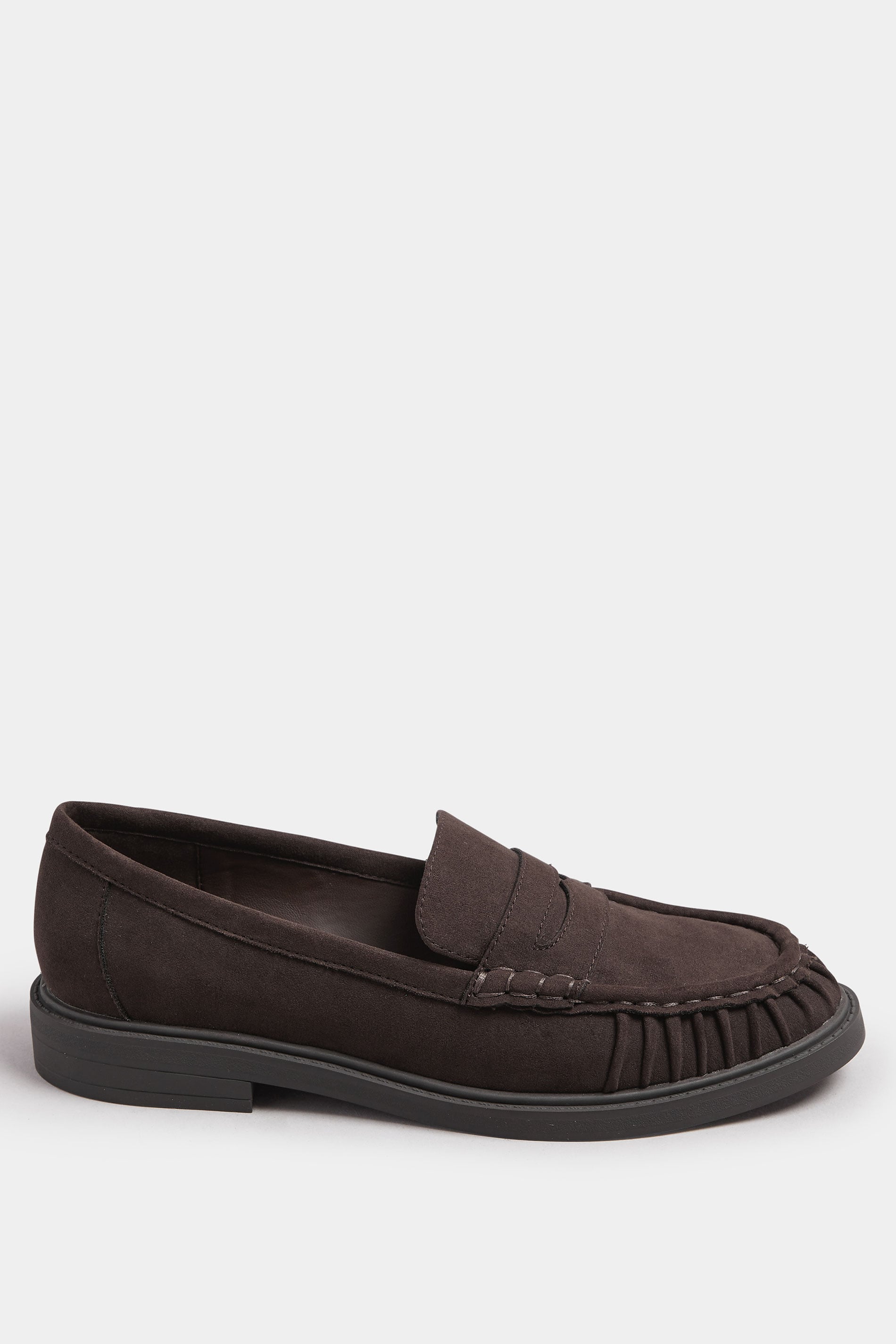  Mocassins Froncés En Similicuir Marron Chocolat, Coupe Extra Large EEE
