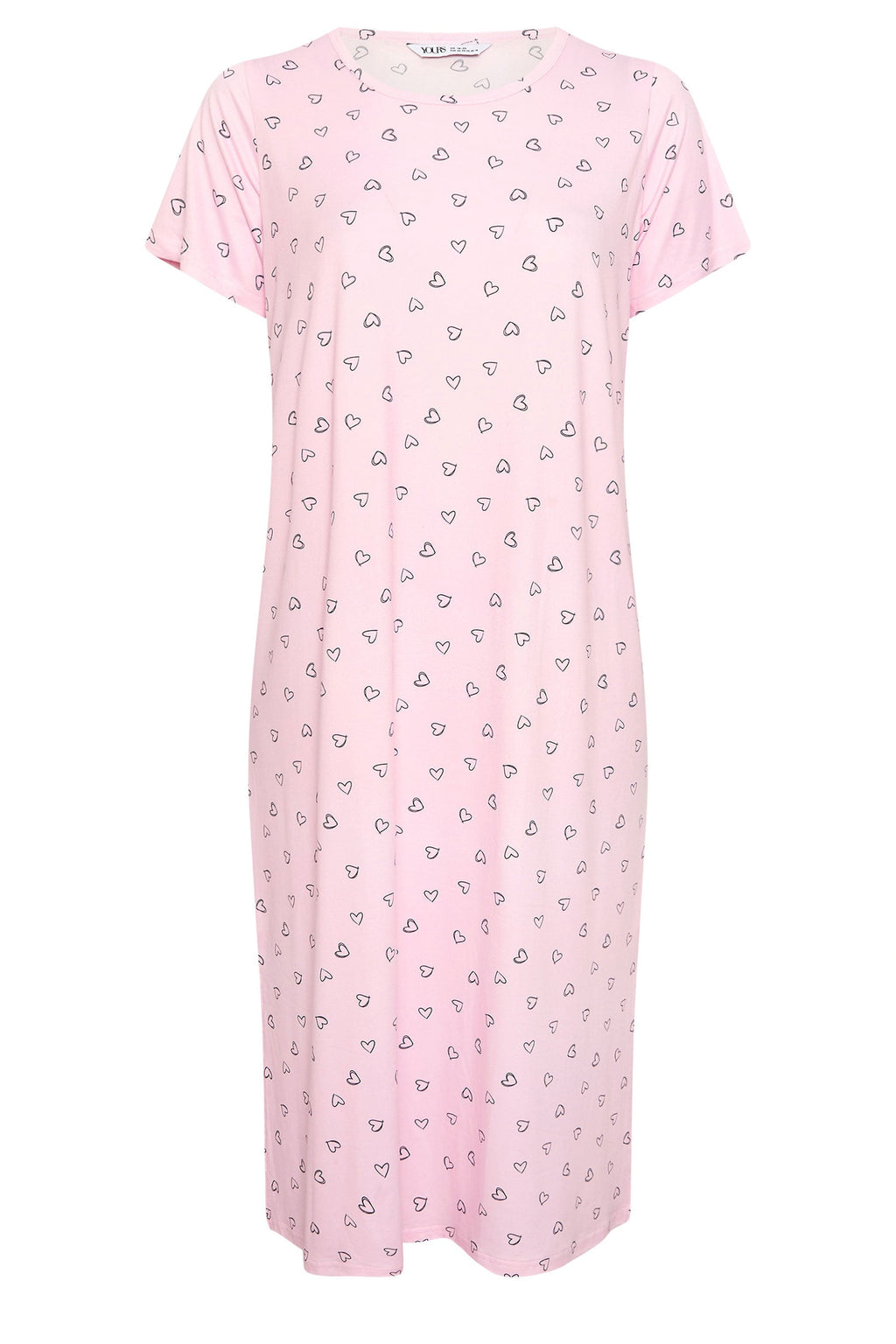 YOURS - Lot De 2 Chemises De Nuit Noire & Rose Coeurs
