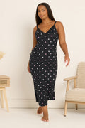  YOURS Curve Chemise De Nuit Douce Au Toucher En Forme De Cœur Noir