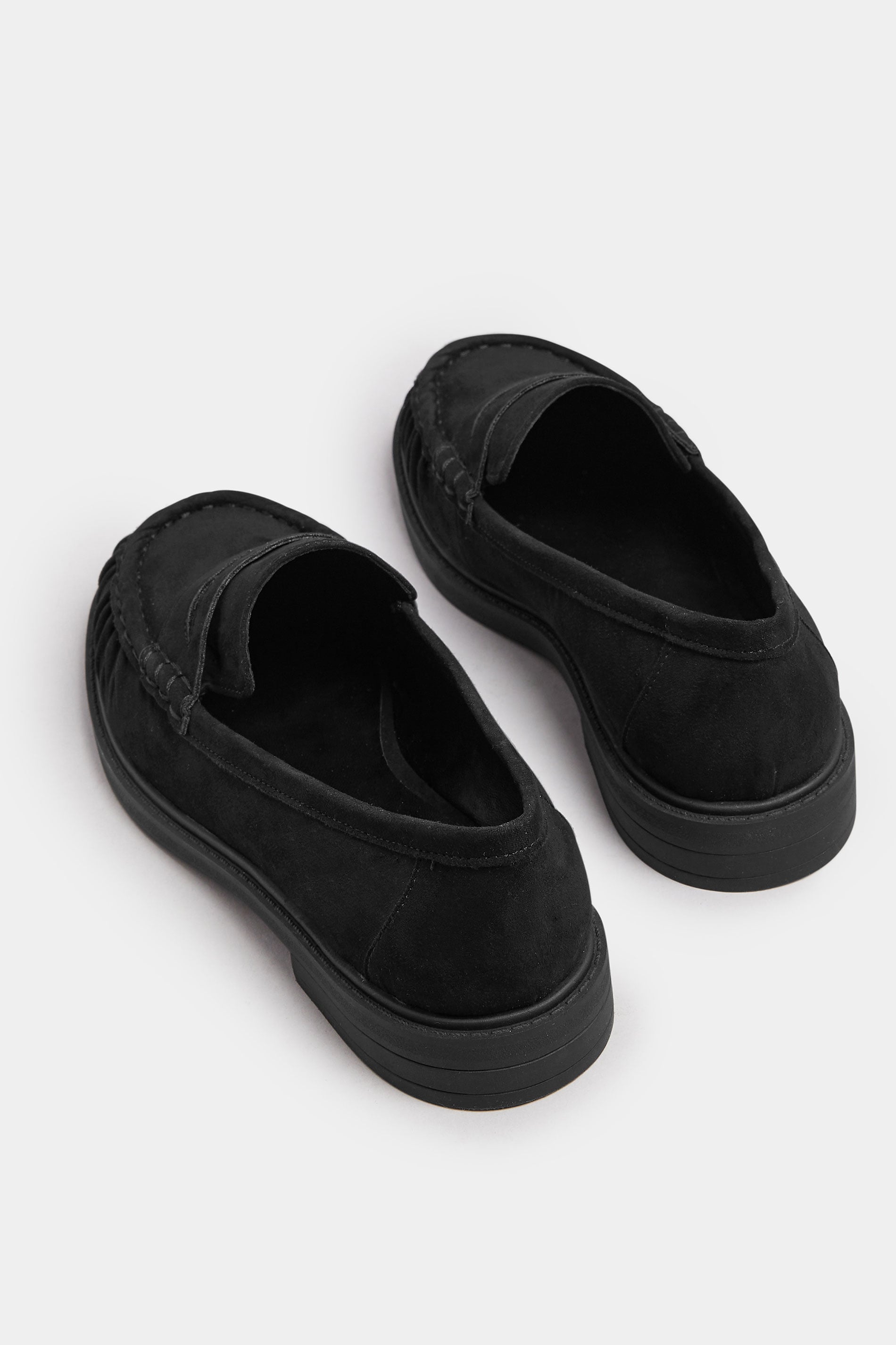  Mocassins Froncés En Similicuir Noir, Coupe Extra Large EEE
