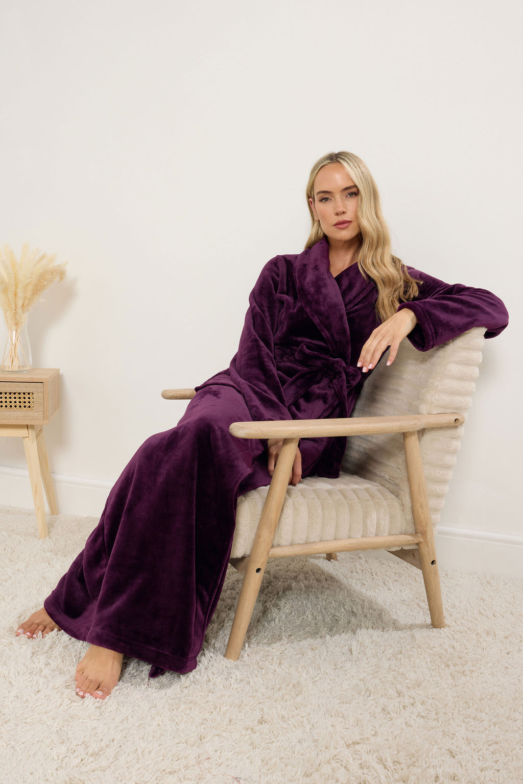  LTS Tall Burgundy Red Super Luxe Maxi Dressing Gown