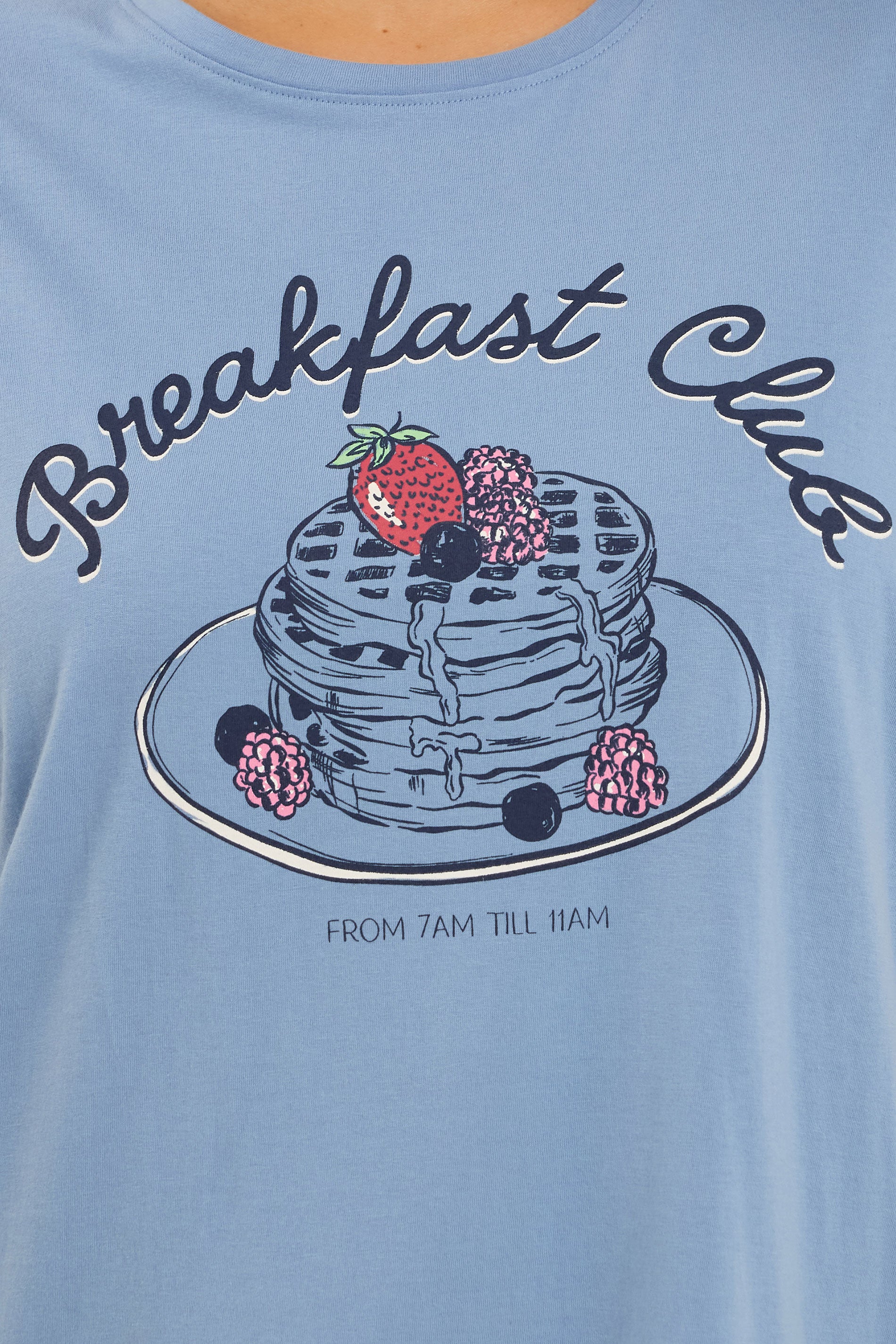  YOURS Curve Chemise De Nuit Bleue « Breakfast Club »