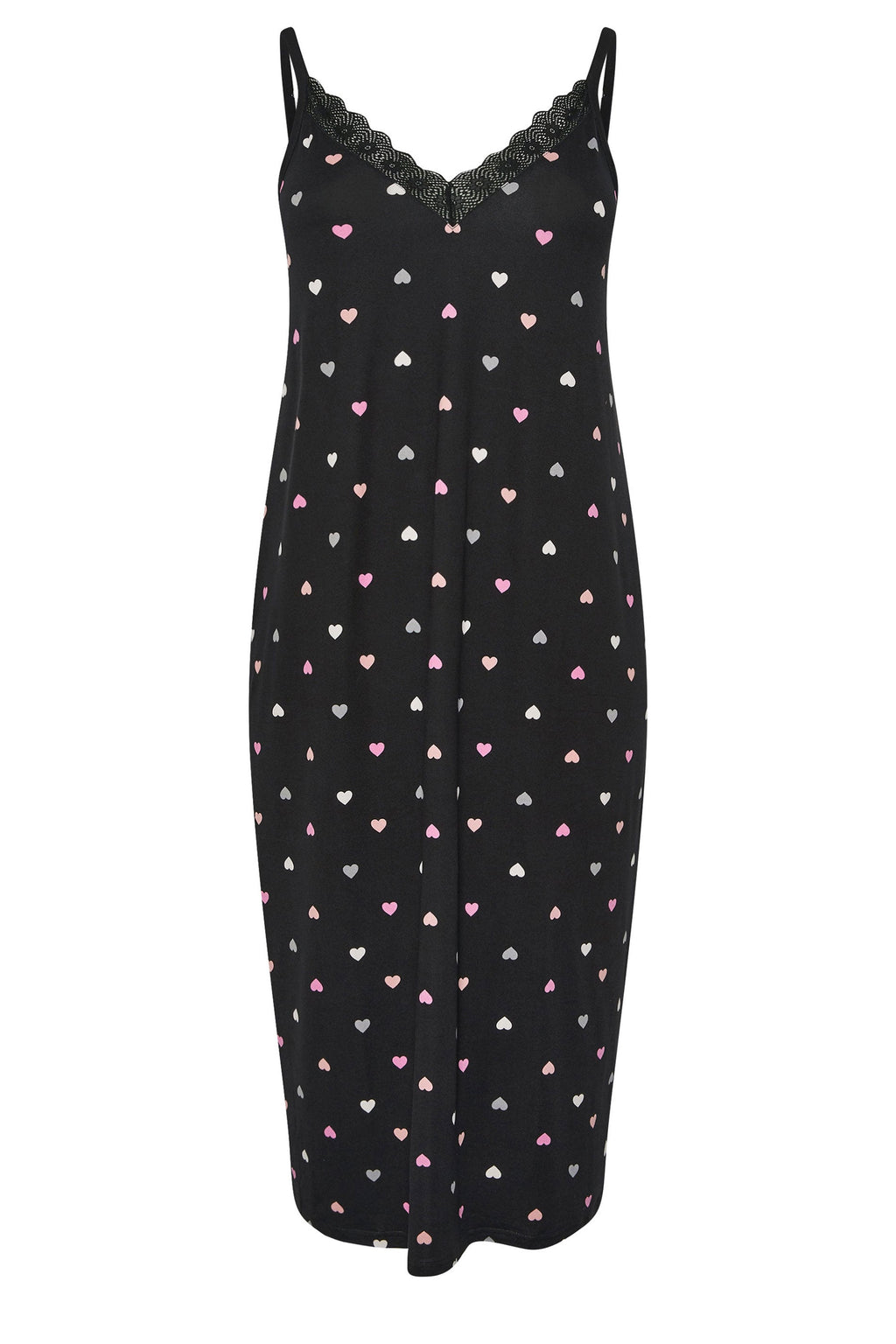  YOURS Curve Chemise De Nuit Douce Au Toucher En Forme De Cœur Noir